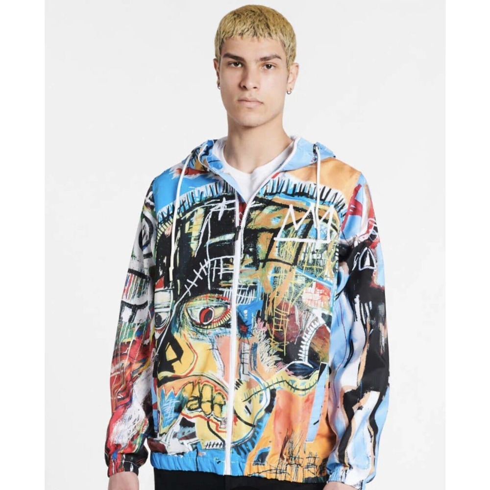 Jean-Michel Basquiat + Members Only Multicolored Windbreaker Jacket Men XL NWT